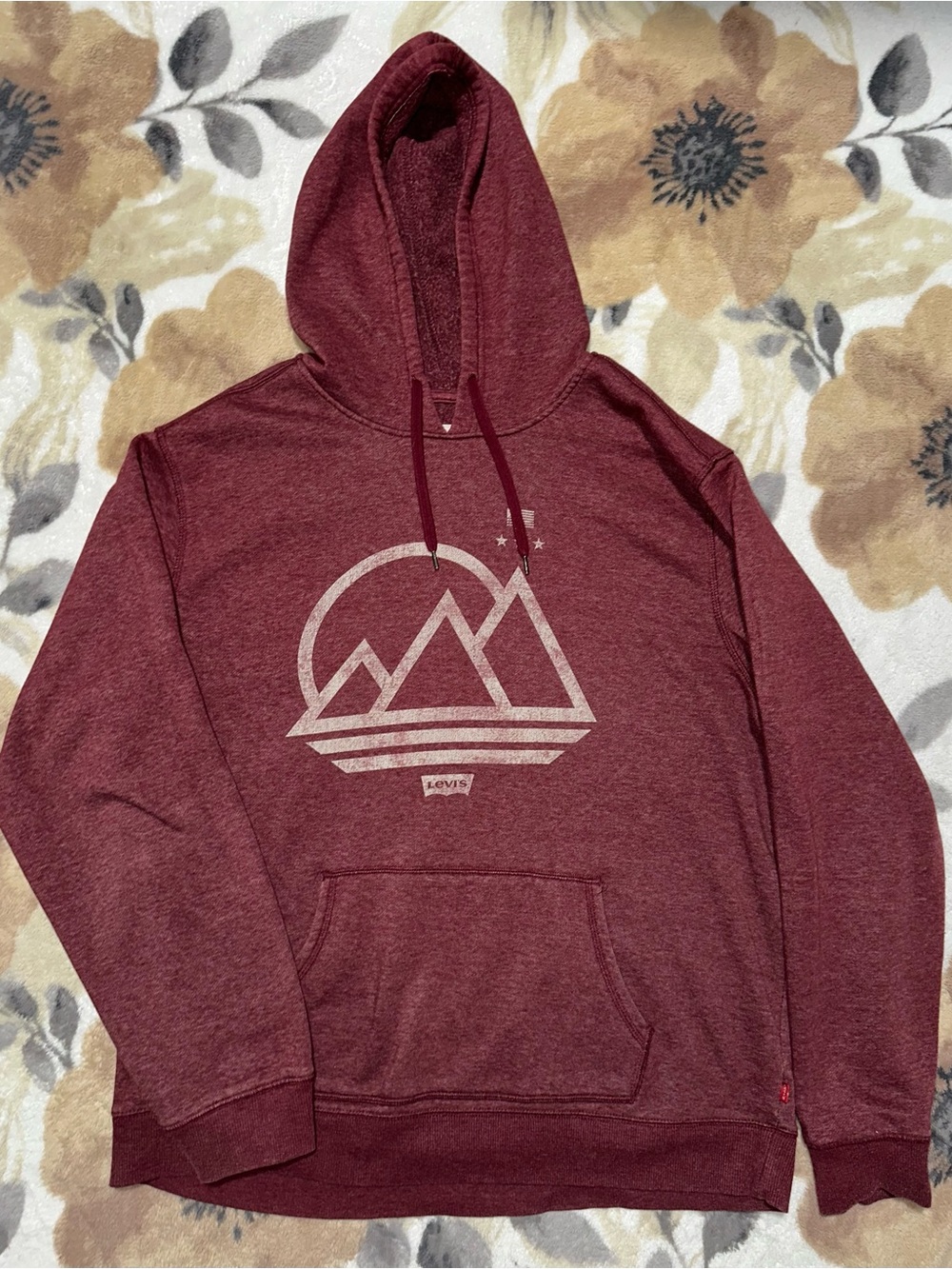 Levi's Men's Burgundy Mountain Graphic Pullover Hoodie